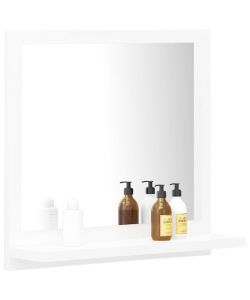 Specchio da Bagno Bianco Lucido 40x10,5x37 cm in Truciolato