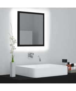 Specchio da Bagno a LED Nero 40x8,5x37 cm in Acrilico