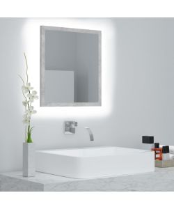 Specchio da Bagno a LED Grigio 40x8,5x37 cm in Acrilico