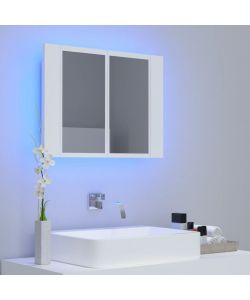 Armadietto a Specchio con Luci LED Bianco 60x12x45 in Acrilico