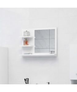 Specchio da Bagno Bianco 60x10,5x45 cm in Legno Multistrato