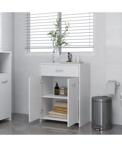 Armadio da Bagno Bianco 60x33x80 cm in Legno Multistrato