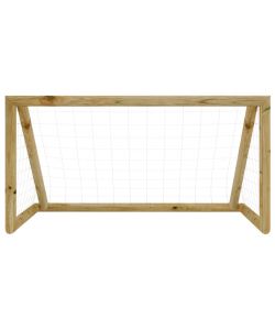 Porta da Calcio con Rete 160x100x80cm Legno di Pino Impregnato