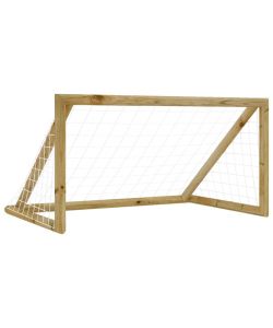 Porta da Calcio con Rete 160x100x80cm Legno di Pino Impregnato