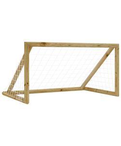 Porta da Calcio con Rete 120x80x60 cm Legno di Pino Impregnato