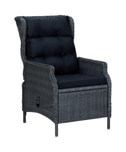 Set Pranzo da Giardino 9 pz con Cuscini Polyrattan Grigio Scuro 3060183
