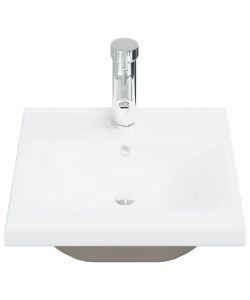 Lavabo da Incasso con Rubinetto 42x39x18 cm in Ceramica Bianco
