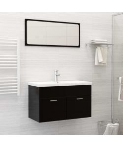 Lavabo da Incasso con Rubinetto 81x39x18 cm in Ceramica Bianco
