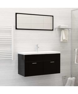 Lavabo da Incasso con Rubinetto 91x39x18 cm in Ceramica Bianco
