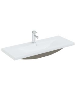 Lavabo da Incasso con Rubinetto 101x39x18 cm in Ceramica Bianco