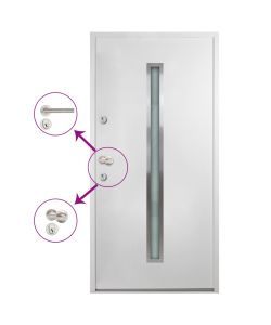 Porta Ingresso in Alluminio Bianca 110x207,5 cm 3059686