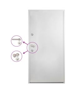 Porta Ingresso in Alluminio Bianca 90x200 cm 3059694