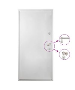Porta Ingresso in Alluminio Bianca 100x200 cm 3059695