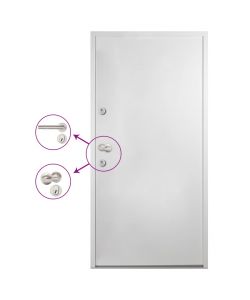 Porta Ingresso in Alluminio Bianca 110x207,5 cm 3059698