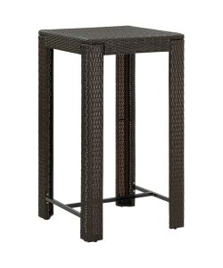 Set Bar da Giardino 3 pz con Cuscini Polyrattan Marrone
