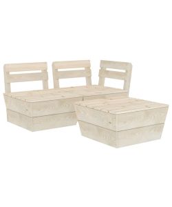 Set Divani da Giardino su Pallet 3 pz in Legno Abete Impregnato