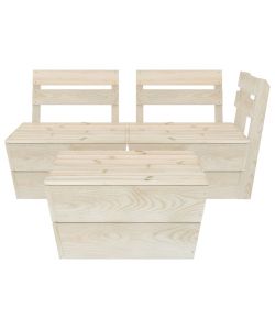 Set Divani da Giardino su Pallet 3 pz in Legno Abete Impregnato