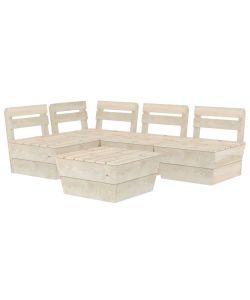Set Divani da Giardino su Pallet 5 pz in Legno Abete Impregnato 3063716