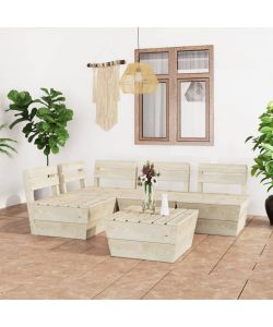 Set Divani da Giardino su Pallet 5 pz in Legno Abete Impregnato 3063716
