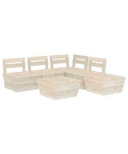 Set Divani da Giardino su Pallet 6 pz in Legno Abete Impregnato 3063721