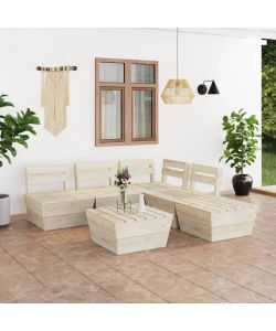 Set Divani da Giardino su Pallet 6 pz in Legno Abete Impregnato 3063721