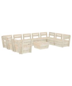 Set Divani da Giardino su Pallet 10 pz in Legno Abete Impregnato 3063728