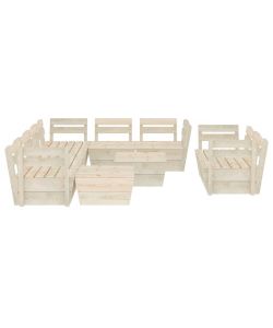 Set Divani da Giardino su Pallet 10 pz in Legno Abete Impregnato 3063732
