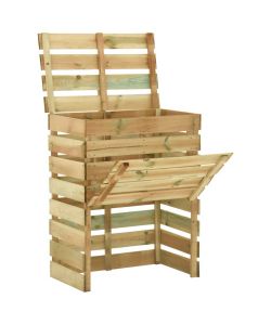 Compostiera da Giardino a Doghe 80x50x100cm in Pino Impregnato