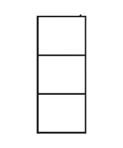 Parete Doccia Walk-in in Vetro Trasparente ESG Nera 80x195 cm