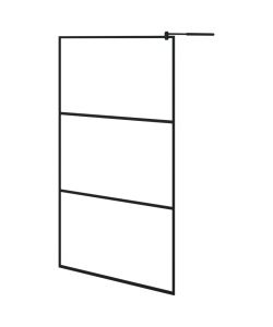 Parete Doccia Walk-in in Vetro Trasparente ESG Nera 115x195 cm
