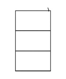 Parete Doccia Walk-in in Vetro Trasparente ESG Nera 115x195 cm