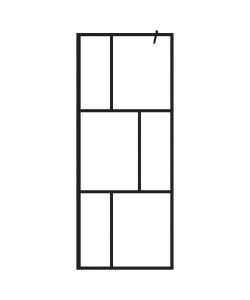 Parete per Doccia Walk-in in Vetro Temperato Nera 80x195 cm