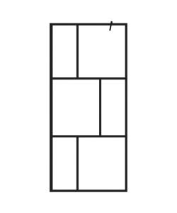 Parete per Doccia Walk-in in Vetro Temperato Nera 90x195 cm