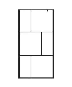 Parete per Doccia Walk-in in Vetro Temperato Nera 100x195 cm