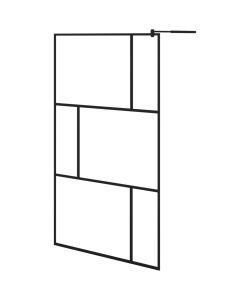 Parete per Doccia Walk-in in Vetro Temperato Nera 115x195 cm