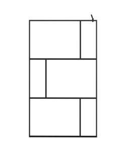 Parete per Doccia Walk-in in Vetro Temperato Nera 115x195 cm
