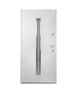Porta Ingresso in Alluminio Bianca 110x207,5 cm 3059868