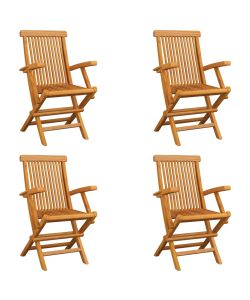 vidaXL Sedie da Giardino Pieghevoli - Legno di Teak - Set 4 pz