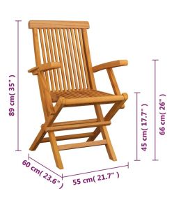 vidaXL Sedie da Giardino Pieghevoli - Legno di Teak - Set 4 pz