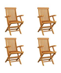 vidaXL Sedie da Giardino Pieghevoli - Legno di Teak - Set 4 pz