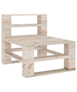 Divano Centrale da Giardino su Pallet Legno di Pino Impregnato