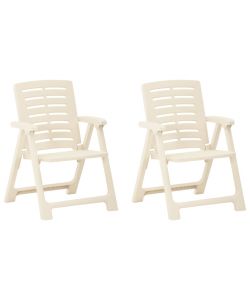 Sedie da Giardino 2pz in Plastica Bianca
