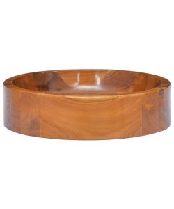 Lavabo in Legno Massello di Teak Diam. 40x10 cm