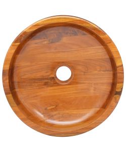 Lavabo in Legno Massello di Teak Diam. 40x10 cm