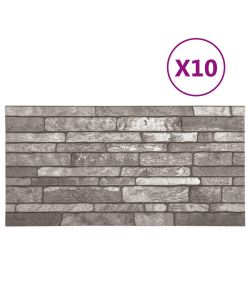Pannelli Murali 3D con Design a Mattoni Grigio Scuro 10 pz EPS 149584