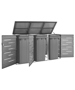 Copribidone per Spazzatura Triplo 207x77,5x115 cm Acciaio Inox