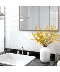 Piastrelle Mosaico 11 pz Bianco 30x30 cm in Vetro