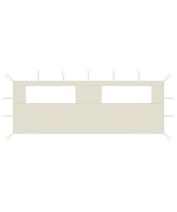 Parete con Finestre per Gazebo 6x2 m Crema