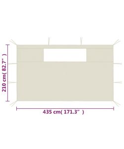 Pareti con Finestre per Gazebo 2 pz Crema