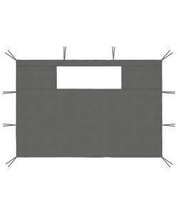 Pareti con Finestre per Gazebo 2 pz Antracite